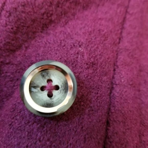 Chico's Boiled Wool Full Zip Lined Jacket Mock-Neck Styling Deep Berry - Picture 3 of 7